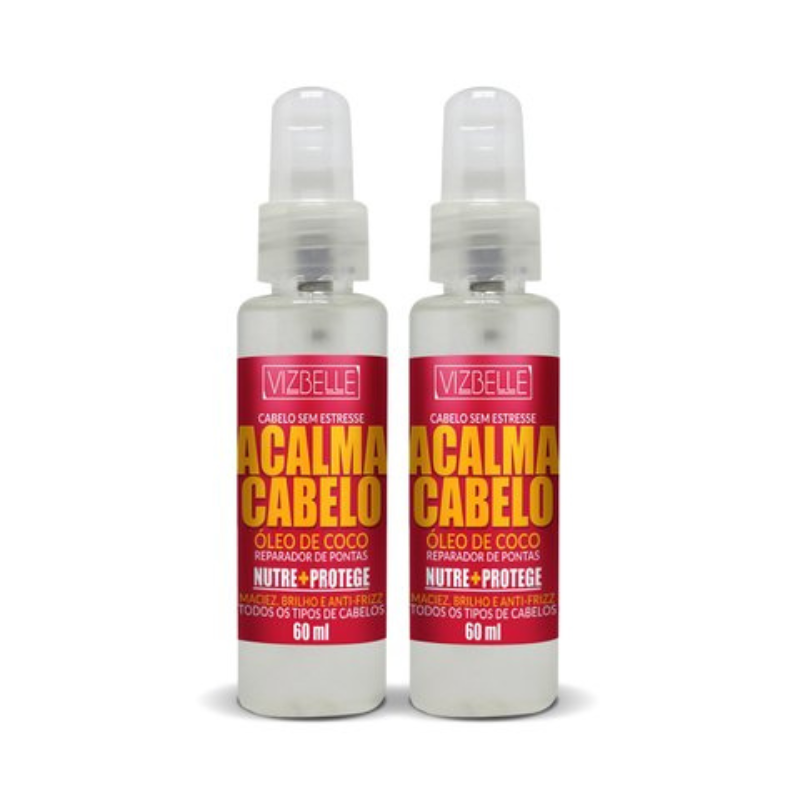 Kit 2 Óleo de Coco Acalma Cabelo 60ml vizbelle