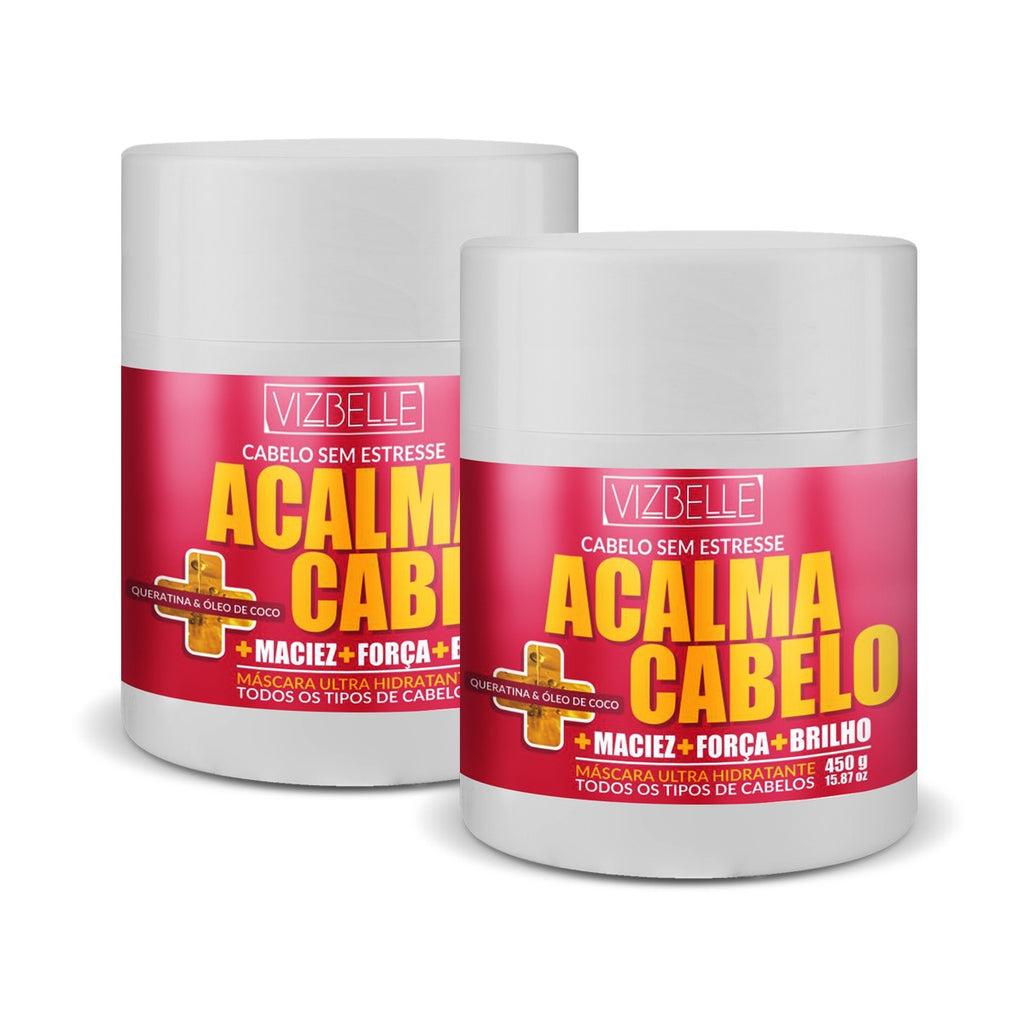 Kit 2 Máscaras Acalma Cabelo 450g Vizbelle