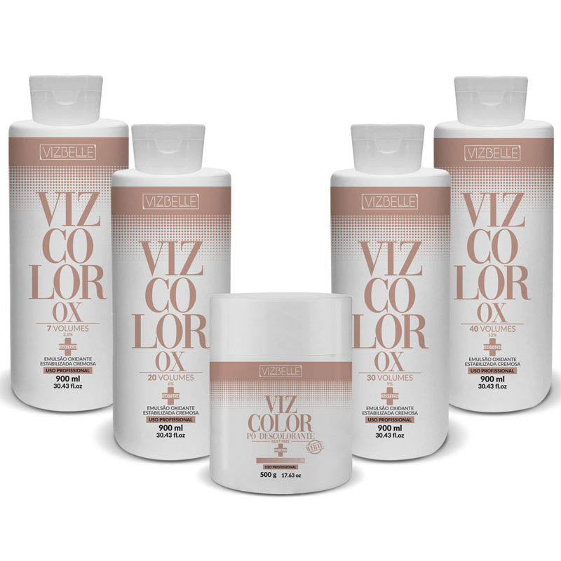 Kit Ox 07, Ox 20, Ox 30, Ox40 e Pó Descolorante Vizbelle